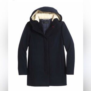 J.Crew Women’s Swingy coat in Italian wool melton in Navy